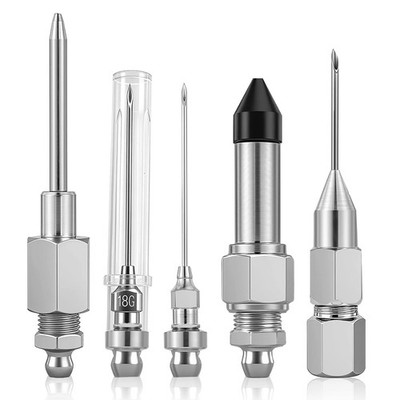 5PCS Grease Gun Needle Tips Accessories Kit, 1 Grease Needle Dispenser, 1 Rub...
