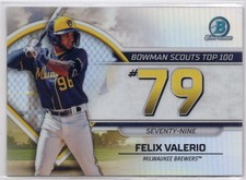 Felix Valerio 2023 Bowman Chrome Baseball Scouts Top 100