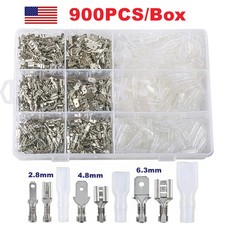 900pcs Quick Splice Spade Terminal Wire Connector Insulated Sleeve 2.8/4.8/6.3mm