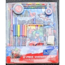 Marvel 17 Piece School Stationary Set Pencil Folder Eraser Notebook SEALED