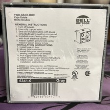Hubbel Bell 2-Gang Weatherproof Outlet Box Gray Three 3/4" Outlets 5341-0 NEW