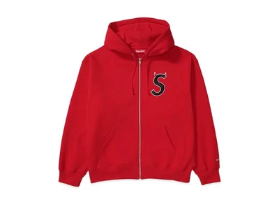 Sweat à capuche zippé avec logo Supreme Devil S "rouge" - Photo 1/4