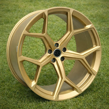 4x BRAND NEW 22" RS6 STYLE ALLOY WHEELS  5x112 SATIN GOLD RS6 RS7 A6 A7