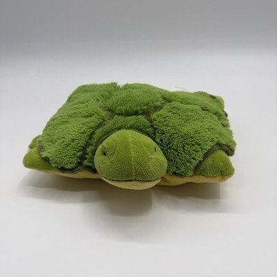 Vintage 2010 Pillow Pet Pee Wees TARDY TURTLE Green Soft Travel Pillow 11 x8''