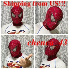 US Ship Handmade Red Classic Tobey Spider-man Helmet Full Face Headgear Mask
