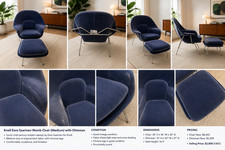 Knoll Eero Saarinen Womb Lounge Chair & Ottoman - Medium