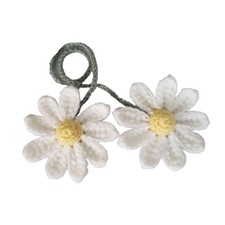 White Crochet Daisy Car Accessories for Women Girls Cute Rear View Mirror Han...