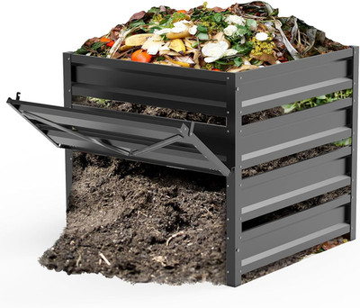 Compost Bin Outdoor - 285 Gallon Composter with Rust-Proof Coating, Painted Fini