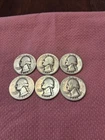 Six (6) 1936 Silver Washington  90% SILVER Quarter @ G to B/U Condition....SQ-1