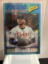 2026 Topps Heritage Chrome Blue Sparkle #38 Taj Bradley, Minnesota Twins