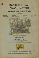 1958 New Jersey Bell Telephone Hackettstown Washington Telephone Directory