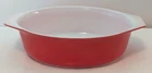 Pyrex Friendship Red 045 Oval 2.5 QT Casserole Dish Ovenware