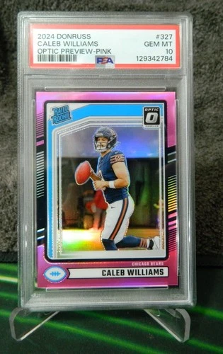 2024 Donruss Optic Rated Rookies Preview Pink Caleb Williams Rookie PSA 10