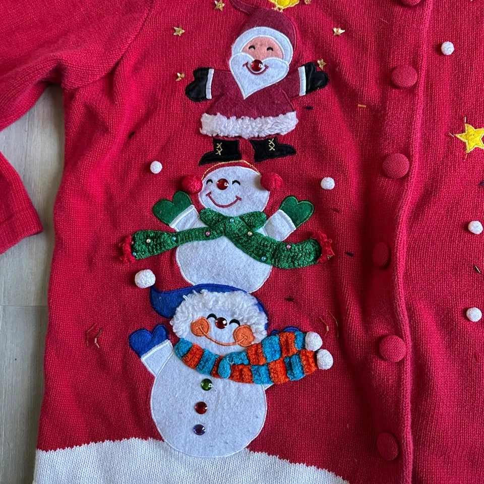 Vintage The Quacker Factory Christmas Sweater Womens Plus Size 2X Cardigan - Image 3 of 4