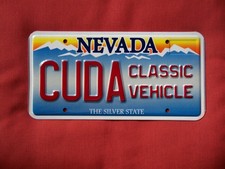 Nevada Classic Vehicle Cuda Vanity License Plate Plymouth Cuda 340 Hemi Aar 440