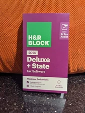 H&R Block Tax Software Deluxe + State 2025 Key Card PC/Mac