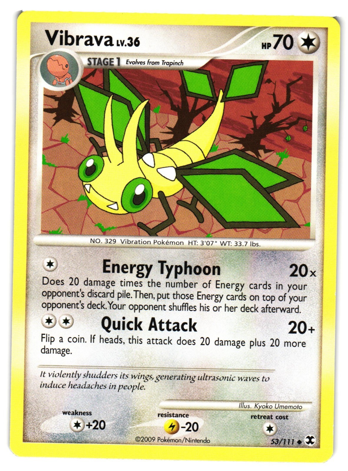 Pokemon TCG Vibrava 53/111 Uncommon Rising Rivals VLP