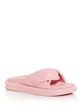 AQUA Womens Pink Ryle Round Toe Platform Slip On Slide Sandals Shoes 8.5 M