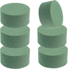 Floral Foam, 6 Pack round 3" Small Green Wet Dry Flower Foams Florist Plant Foam
