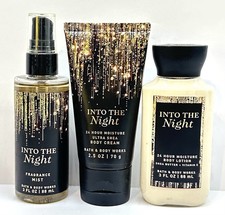 Bath  Body Works INTO THE NIGHT Body Cream Lotion Mist Set of 3 Travel Size