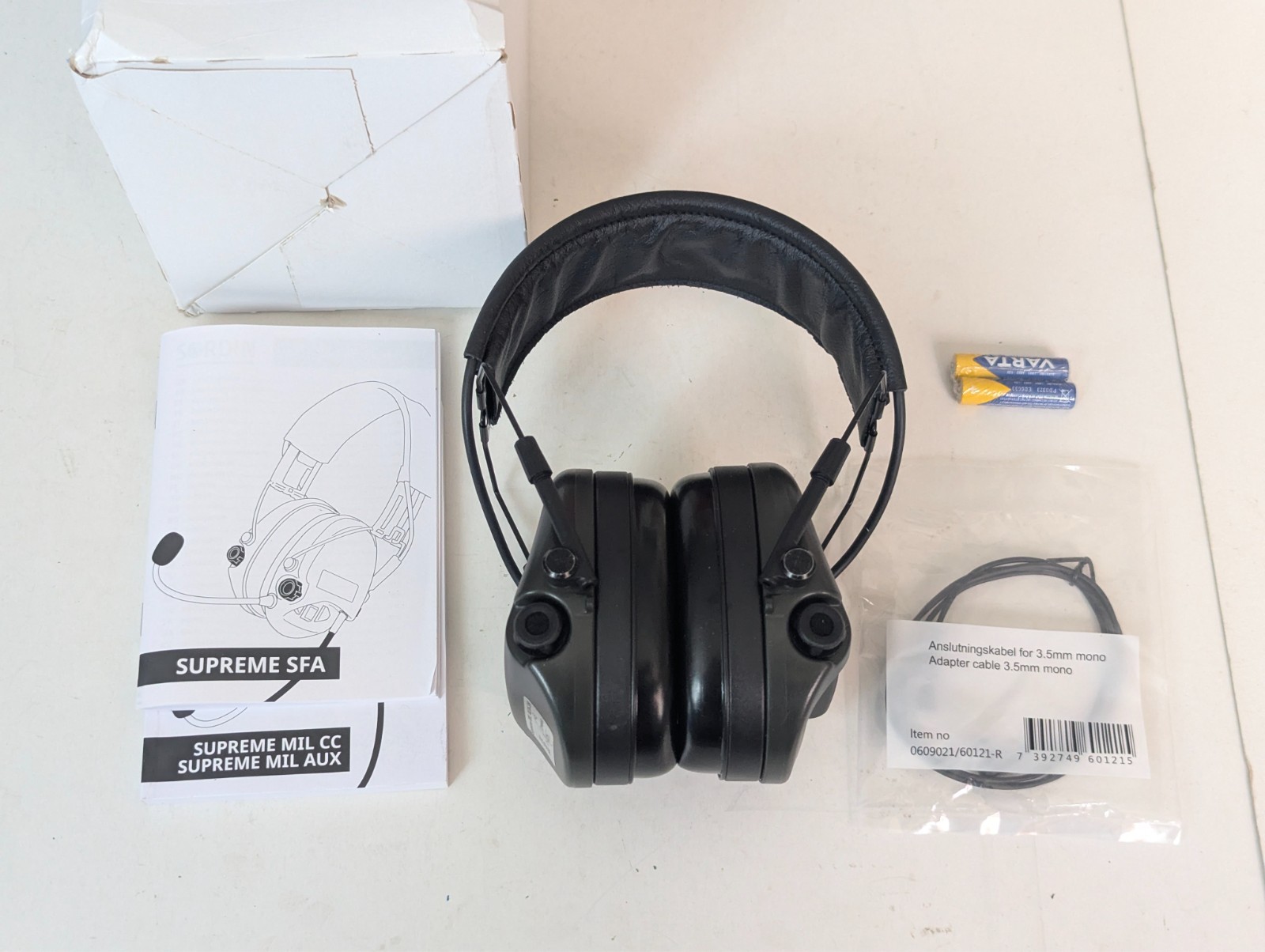 Sordin Supreme MIL AUX-3B SFA Headband 32dB SNR Headset Ear Defender Green - NEU