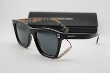 NEW BURBERRY B 4348 3773/87 BLACK BEIGE GREY RED AUTHENTIC SUNGLASSES 52-21