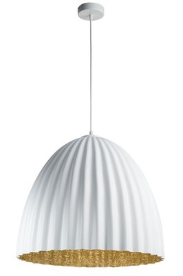 Pendelleuchte Küche Metall Weiß Gold dekorativ Ø70 cm Loft Design Esstisch Lampe