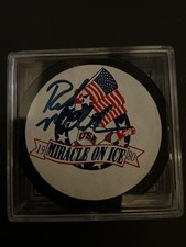 ROB McCLANAHAN 1980 OLYMPIC HOCKEY MIRACLE ON ICE AUTOGRAPHED PUCK “GRANDSTAND”