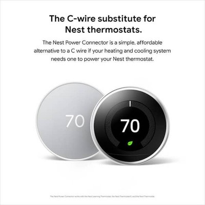 GOOGLE NEST POWER CONNECTOR - C-WIRE SUBSTITUTE FOR HOME SYSTEM - WHITE