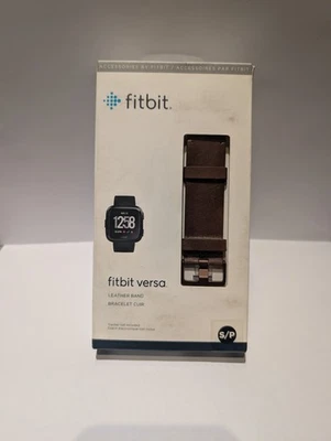 Fitbit Versa Leather Band Replacement Strap FB166LBDBS - Brown - Size S/P