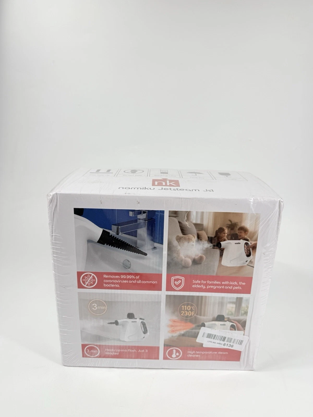 NARMIKU Steam Cleaner Handheld, 450ml Portable High Pressure Steamer Floor Sofa