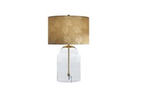 Tischlampe Glas Stoff 47 Cm In Gold FüR E27 Retro Tischleuchte Beistelllampe