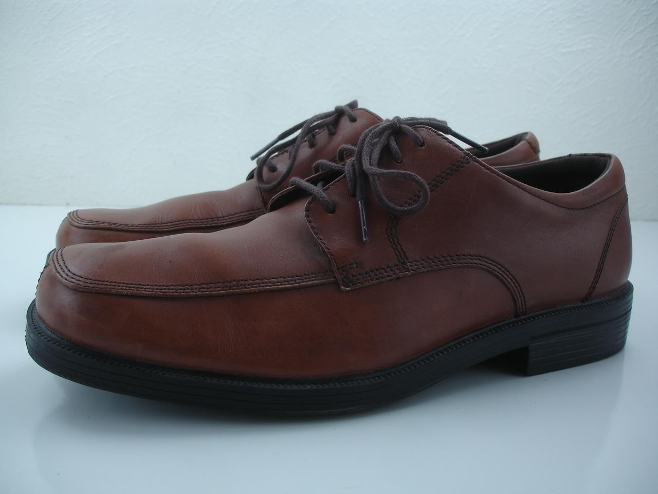 SAOLA Scarpe eleganti Oxford stringate da uomo taglia 12 M Rockport Real Capital in pelle marrone marrone chiaro