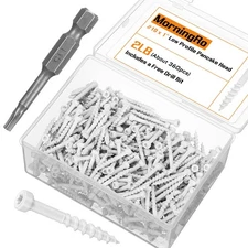 MorningRo #8 x 1-1/4" (Approx. 360 Pcs) White Trim Screws 2 lb Box, Durable W...