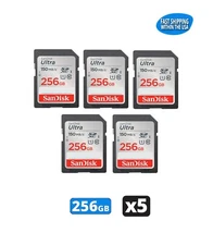 Sandisk Ultra 256GB SD Memory card for Camera/ Trail Camera / Computers (5 Pack)