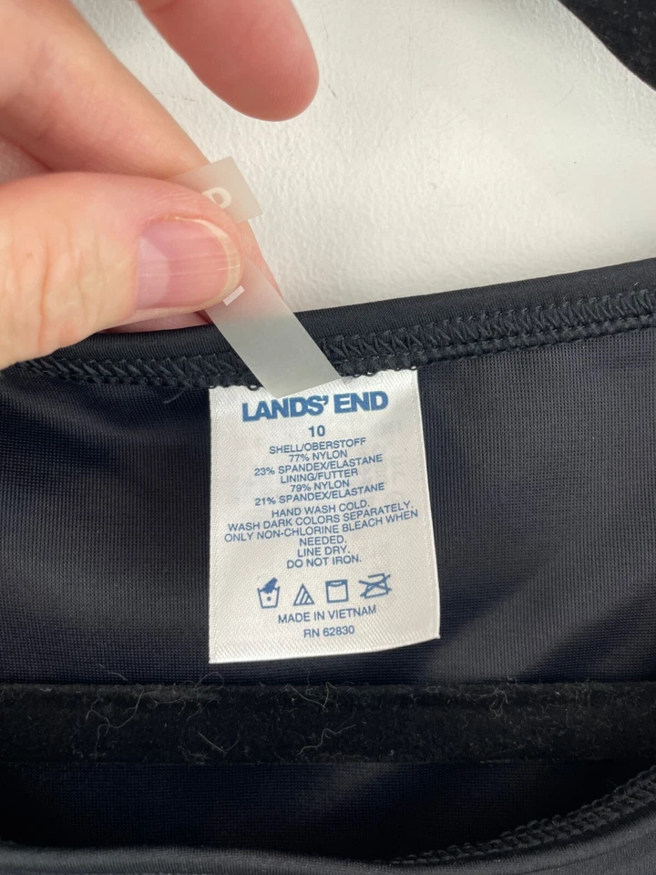 Traje de baño Lands End 10 Tankini Top negro sujetador estante nuevo con etiquetas nuevo con etiquetas A51-01 Foto 2 de 4