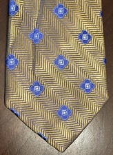 Nordstrom Gold Blue 100 Silk Men s Neck Tie Made In China Msrp 32.90