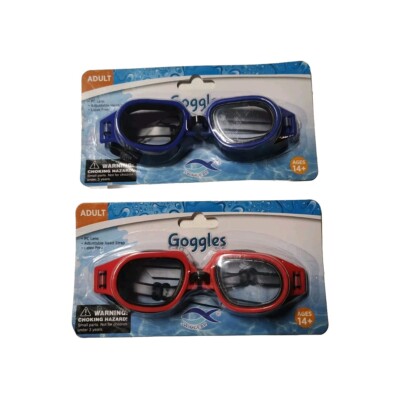 Packs Adult Swim Goggles Splasher Multi Pack 14+ Red Blue