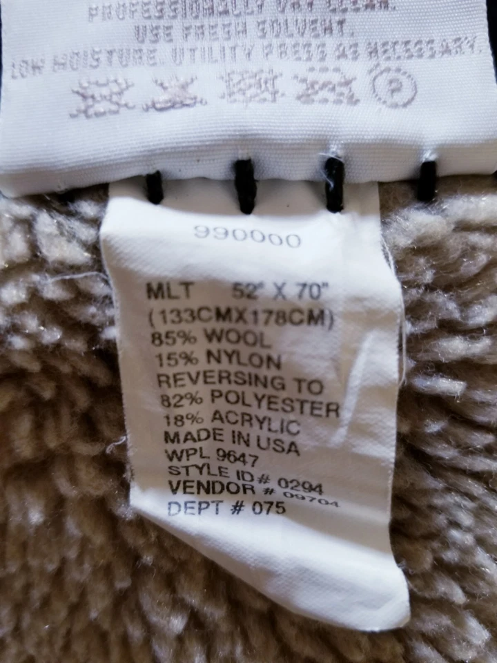 Vintage Woolrich Eddie B Blanket 52" X 70" Wool Tartan Plaid Patchwork Red Green - Image 4 of 4