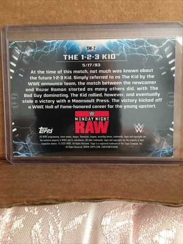 The 1-2-3 Kid 2020 Topps Chrome WWE Shocking Wins Vs Razor Ramon SW-2🎥 - Picture 2 of 2