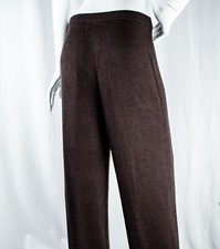 ST. JOHN New Dark Brown Solid Santana Knit Women Flat Pants Size 10