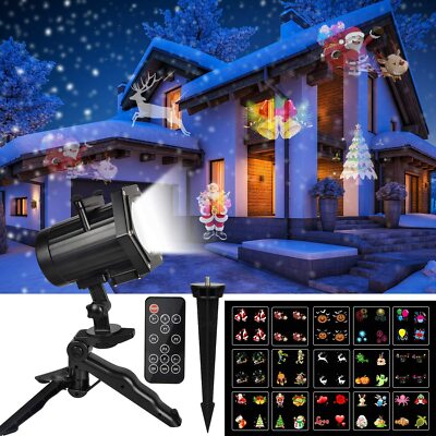 UNIFUN Deko Lichter Projektor Neujahr, Feiertage, Weihnachten mit 15 Dias