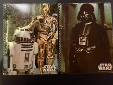 Vtg 1970s 2 Star Wars Vintage Notebook Covers, Darth Vader, C3P0