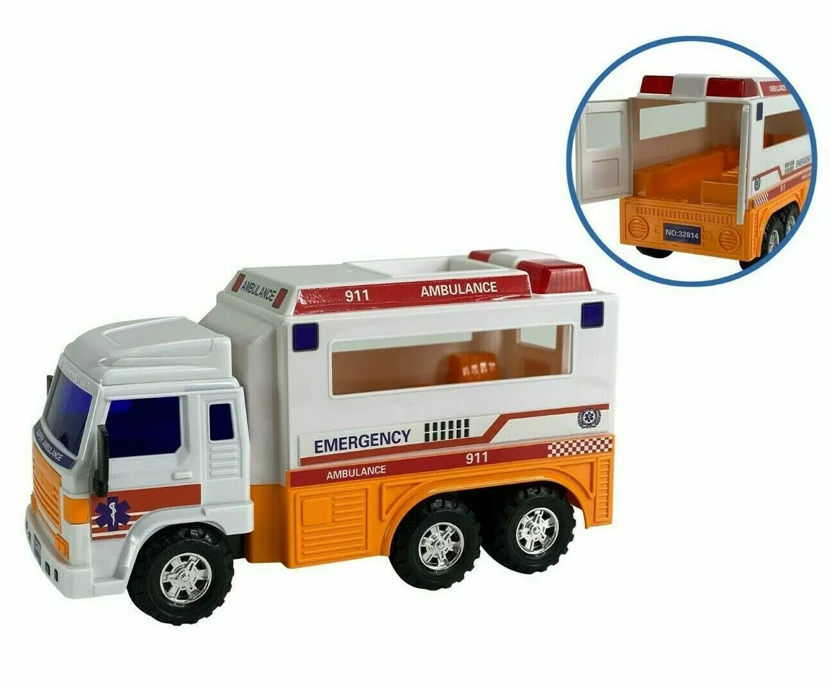Large toy ambulance with doors that open hot sale