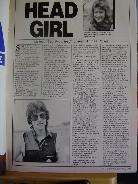 VINTAGE SPORTING GUN MAG JULY 1988 TREVOR MARIAN OAKLEY ANTHEA HILLYER - Image 4 of 4