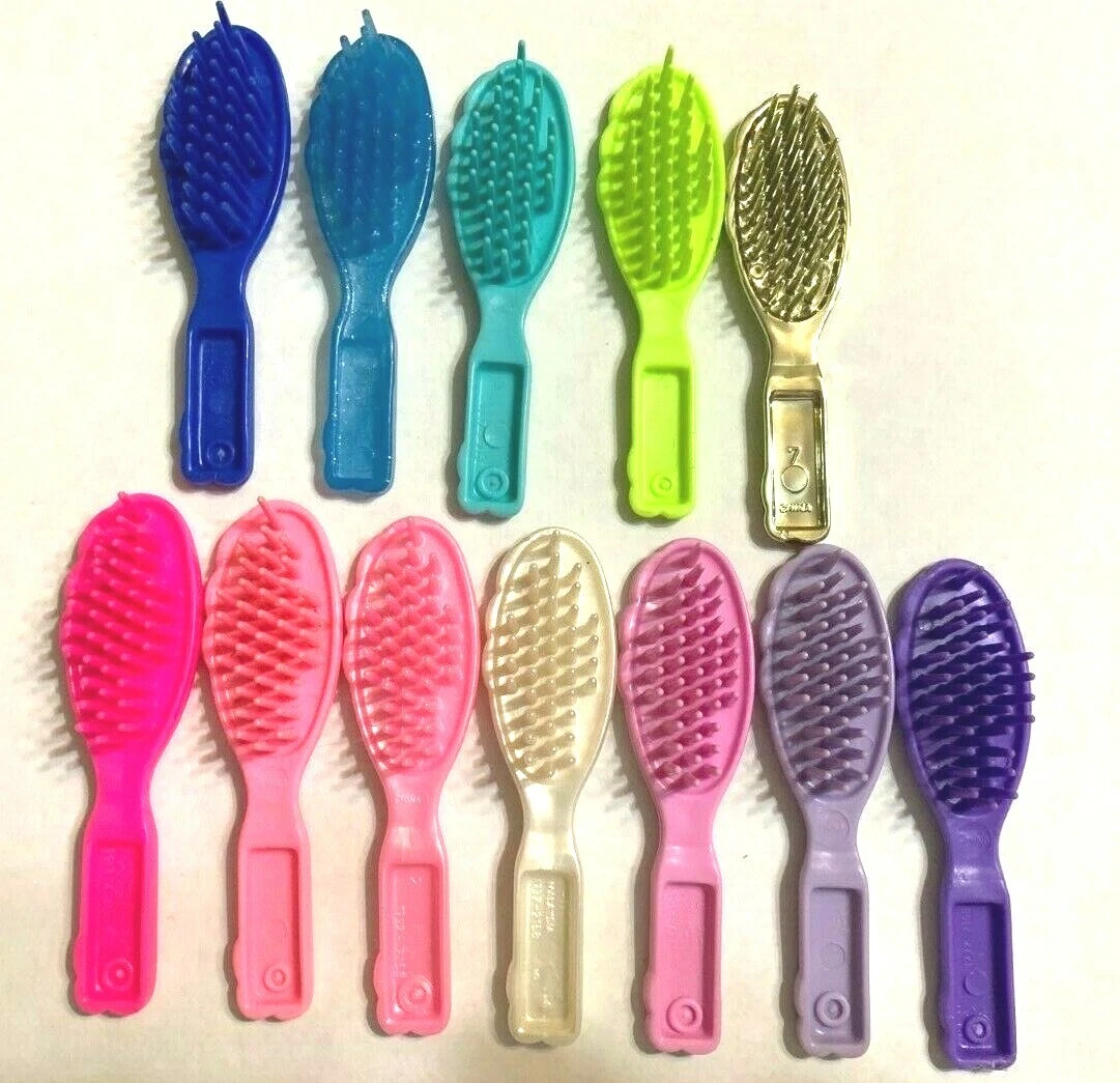 Mattel Barbie Hair Brush Lot of 12 Colorful Rainbow of Colors PEARL GOLD  SPARKLE