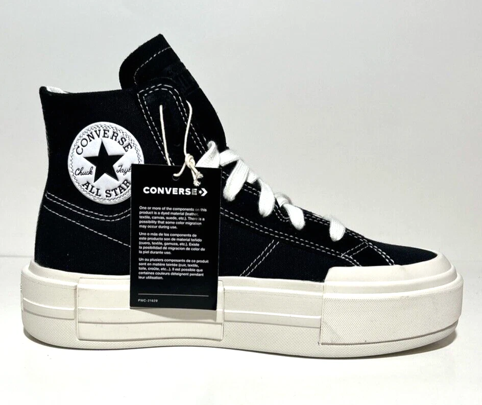 Converse CTAS Cruise donna taglia 7 alte nere atletiche moda urban retrò