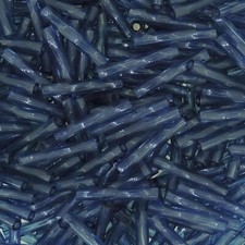Miyuki Twisted Bugle Beads 2x12mm Transparent Montana Blue 13GM