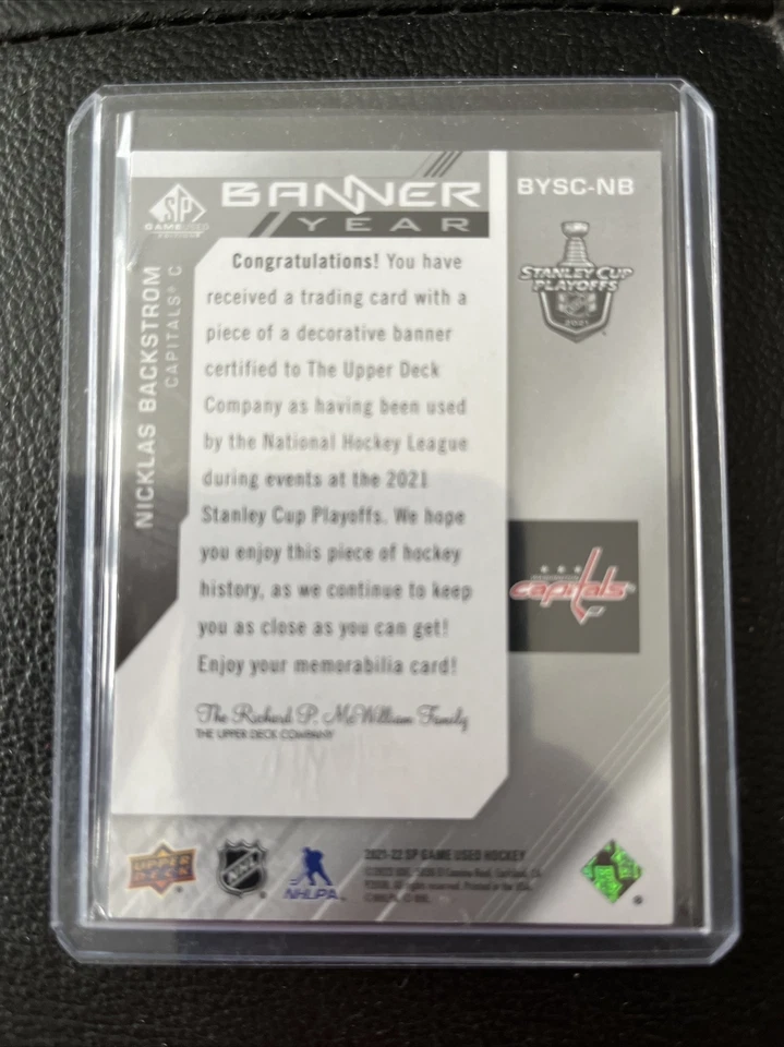 2021-22 UD SP Game Used Banner Year Nicklas Backstrom #BYSC-NB Capitals - Image 2 of 2