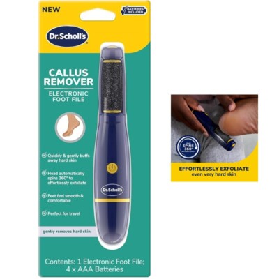Dr. Scholl's Callus Remover Electronic Foot File Hard Skin Removal AAA Batteries